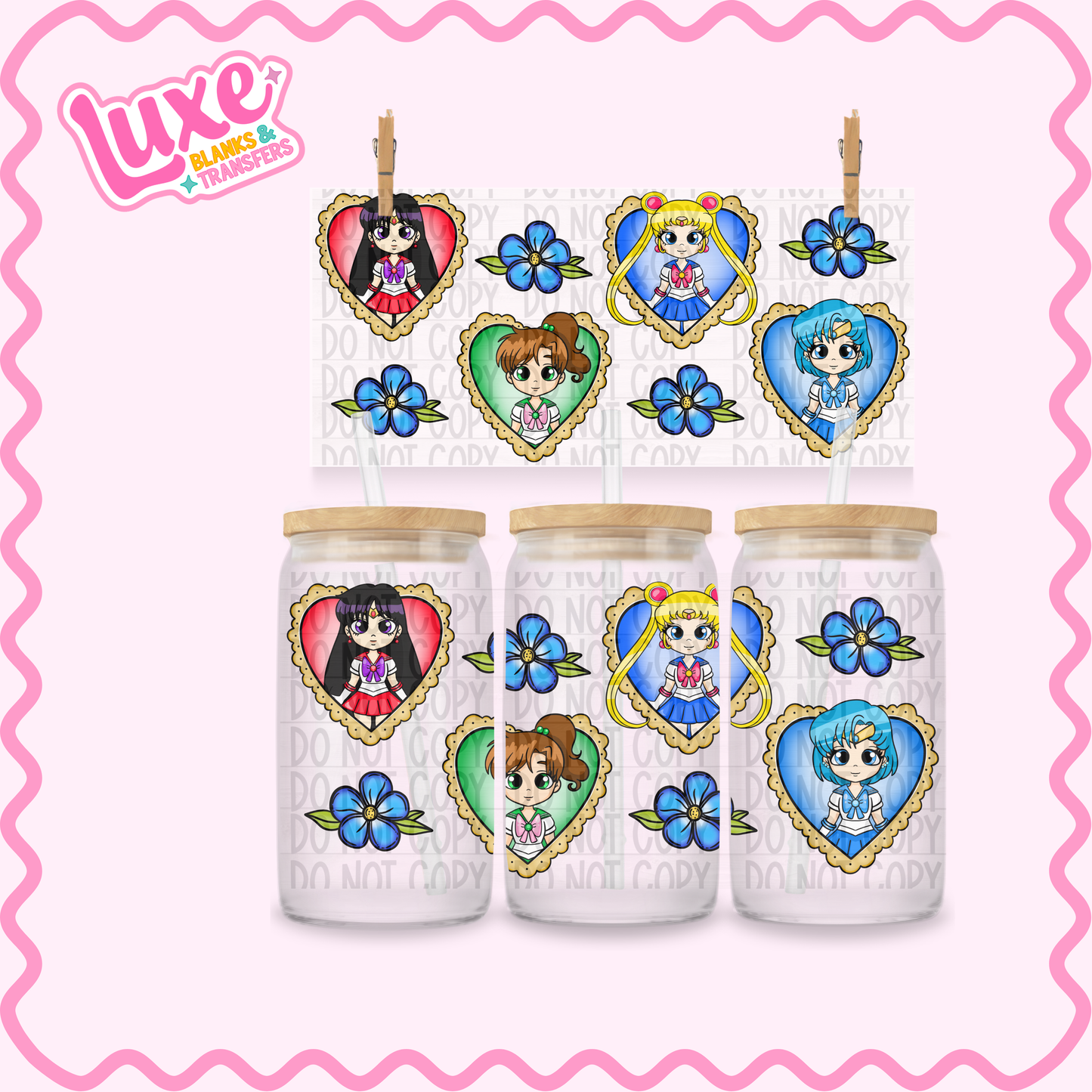 16oz UV DTF Wrap | Sailor Character Hearts | #2584