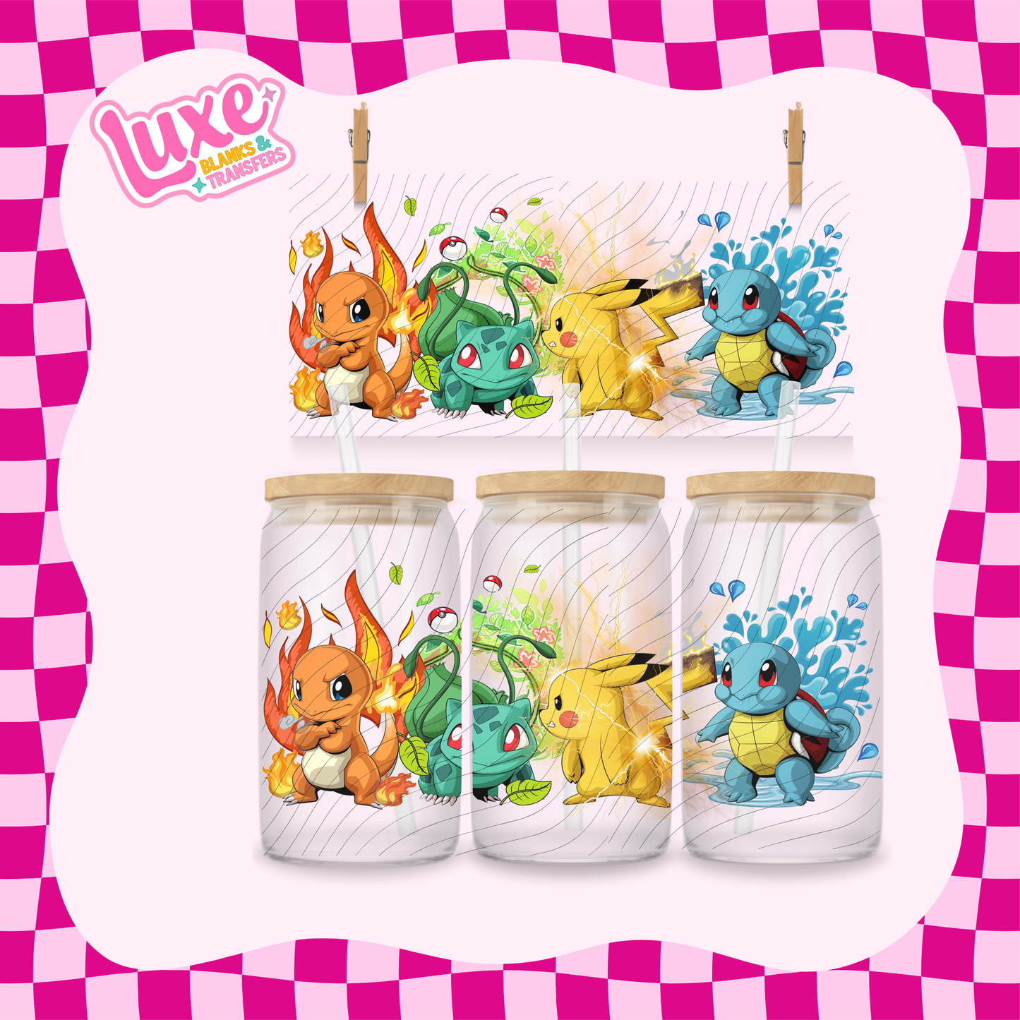 16oz UV DTF Wrap | Poke Characters | #1797