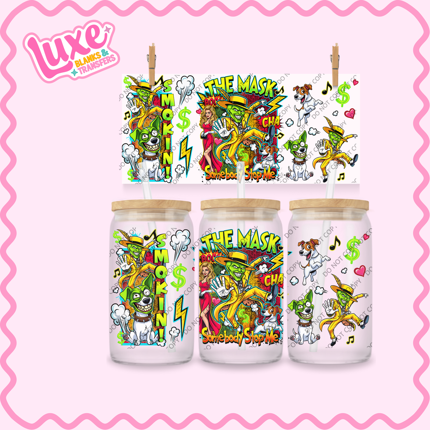 16oz UV DTF Wrap | Mask Movie | #2281