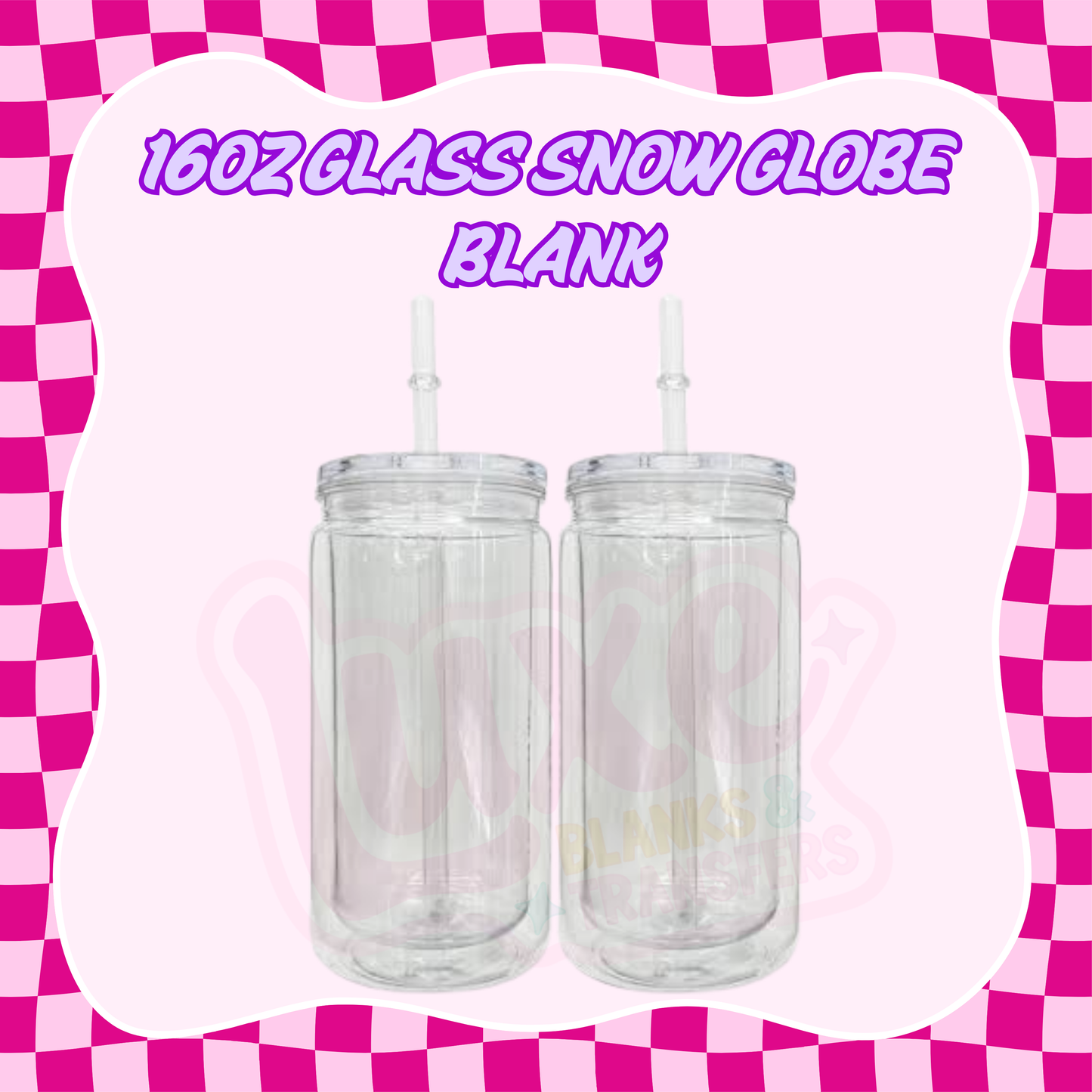 16oz Glass Snow Globe Tumbler (BLANK)