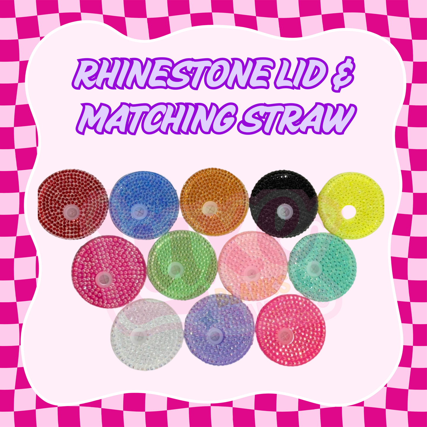 Rhinestone/Bling Tumbler Lid (& Matching Straw)