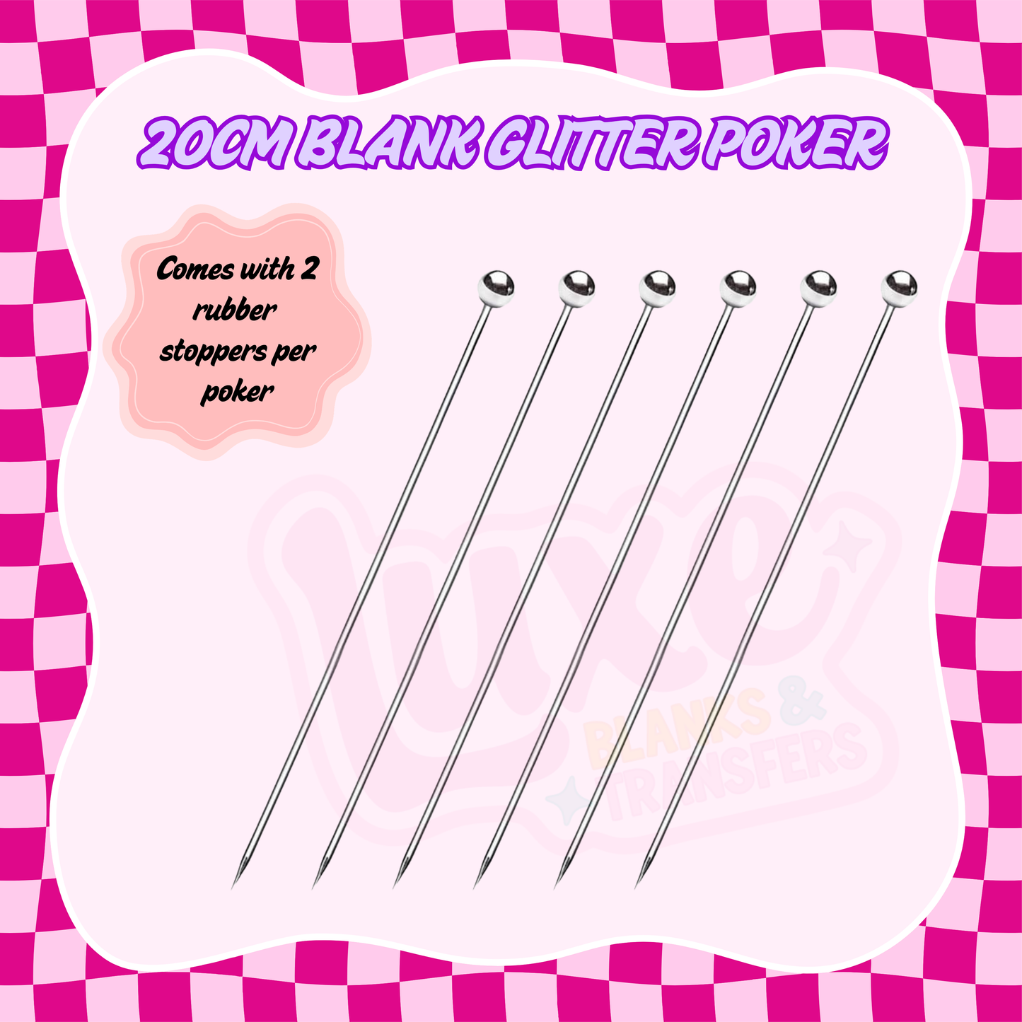 20cm Blank Glitter Poker