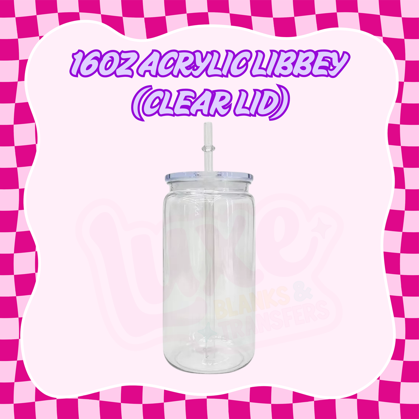 16oz Acrylic Libbey (Clear Lid)