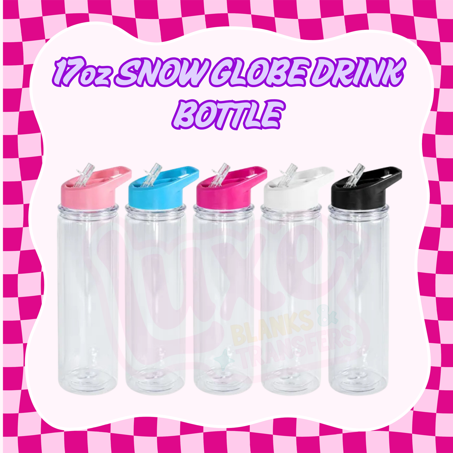 17oz Acrylic Snow Globe Drink Bottle
