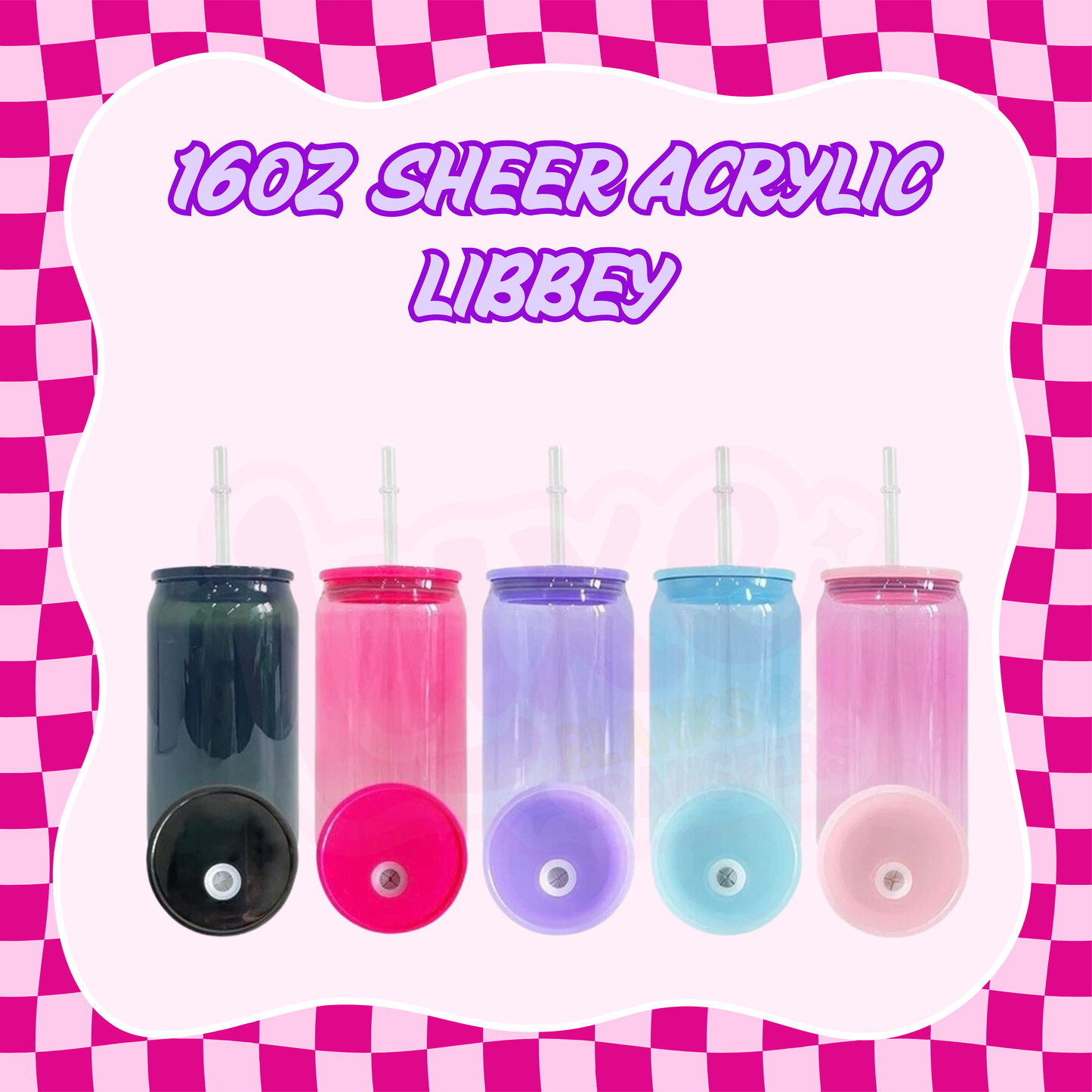 16oz Acrylic Sheer Coloured Libbey