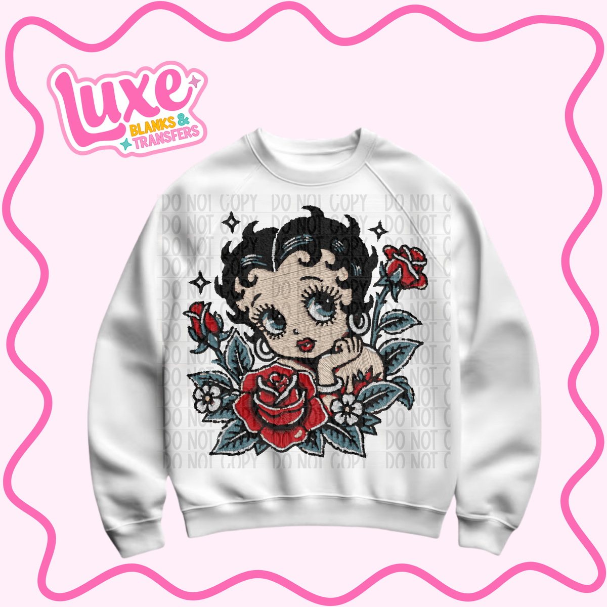 DTF Heat Transfer | Embroidery Vibe Betty | #1469