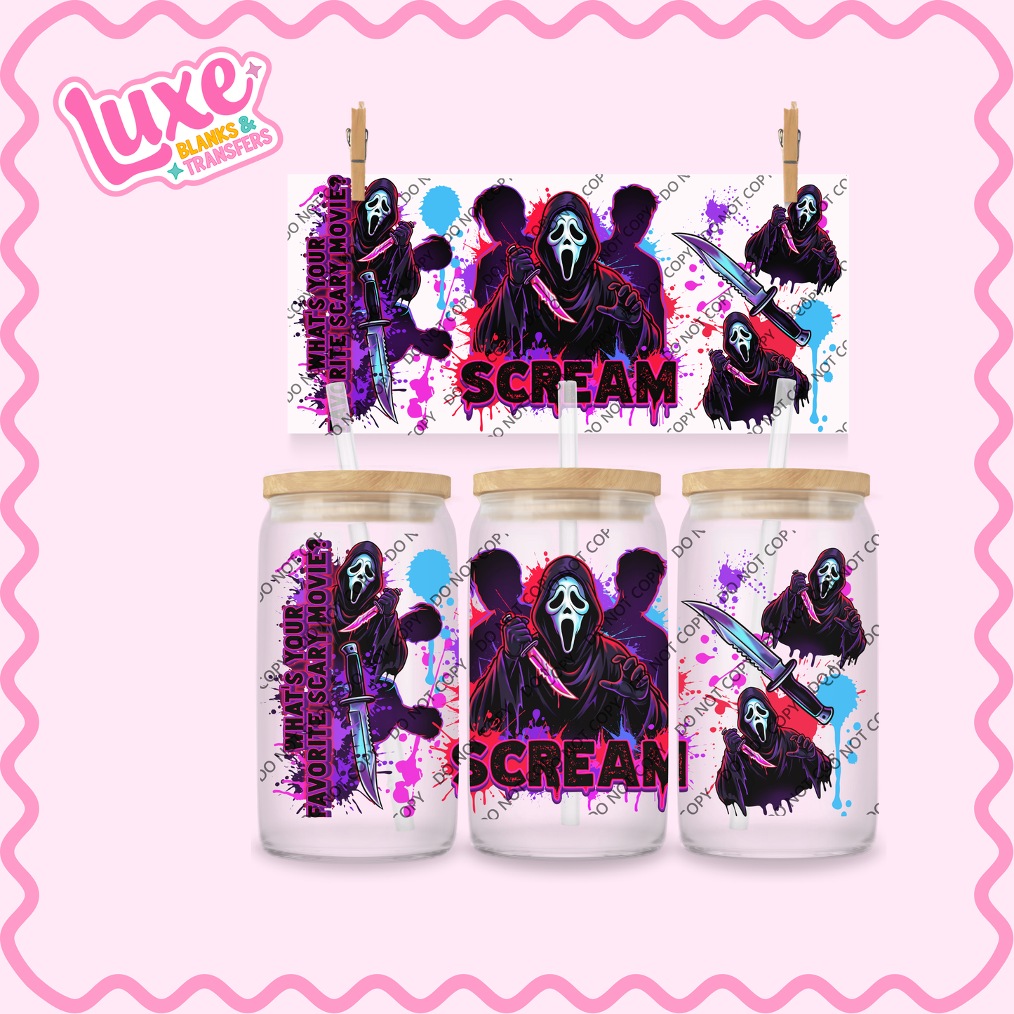16oz UV DTF Wrap | Scream Ghosty | #2285