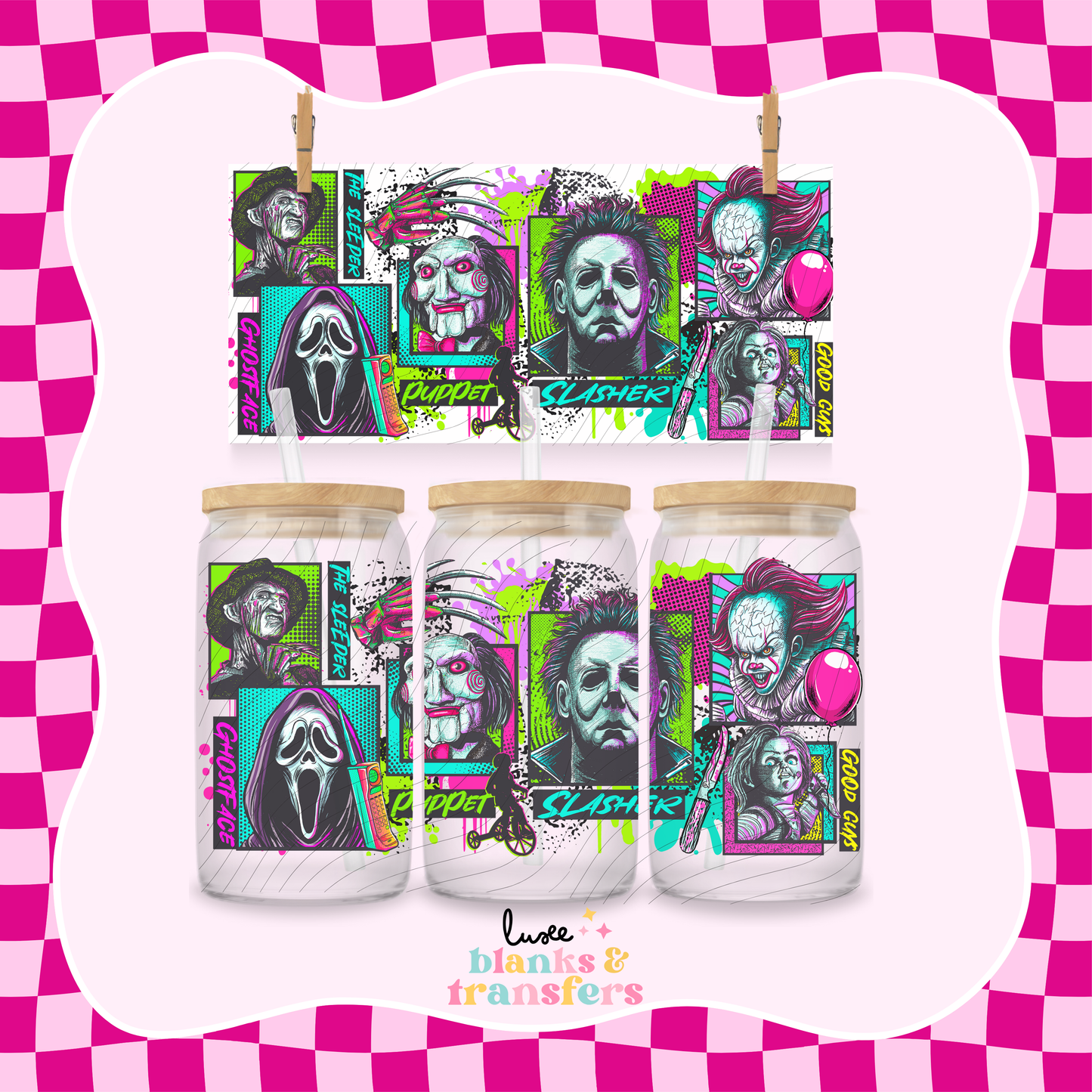 Horror Squad Neon UV DTF Wrap (#822)
