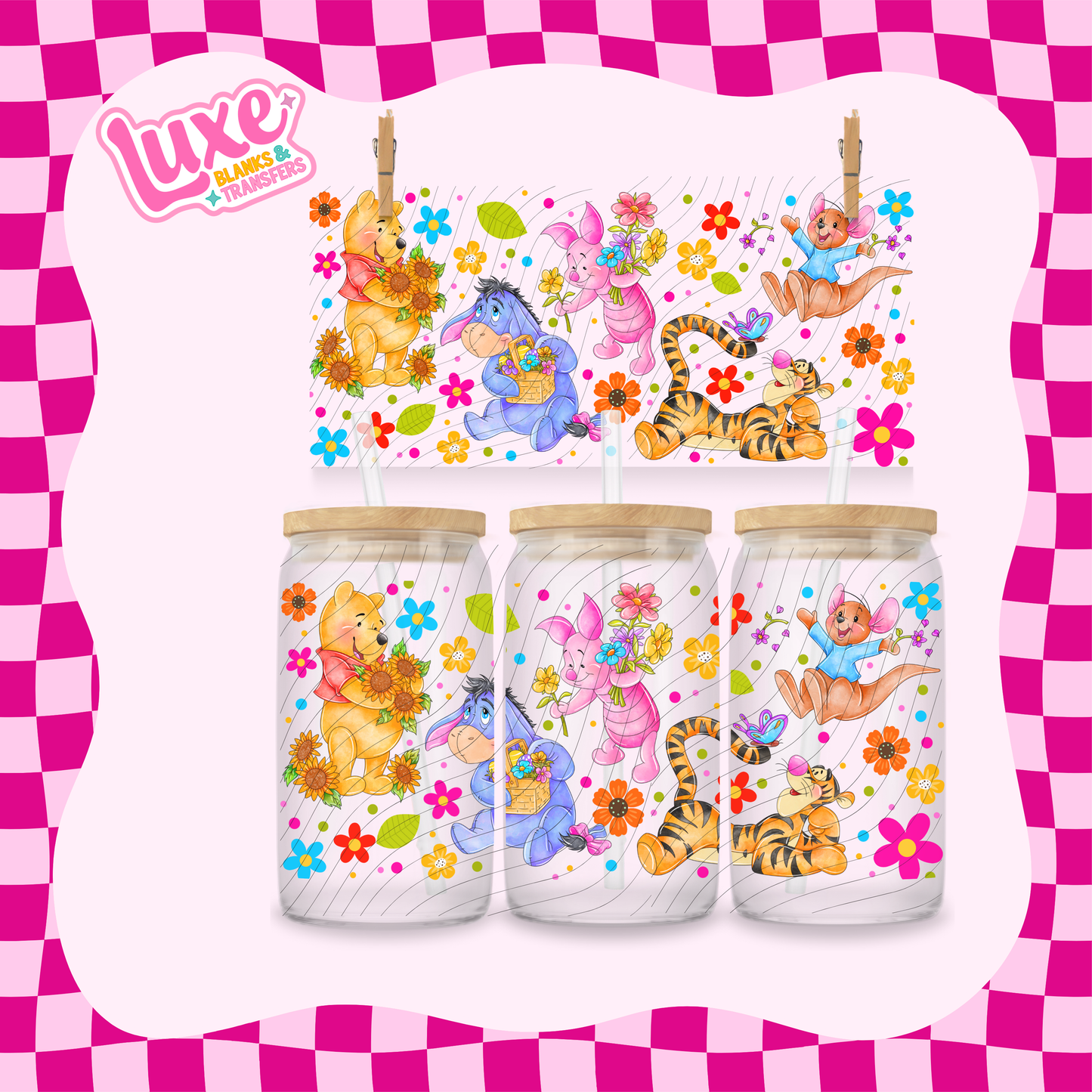 16oz UV DTF Wrap | Cute Win & Friends | #1809