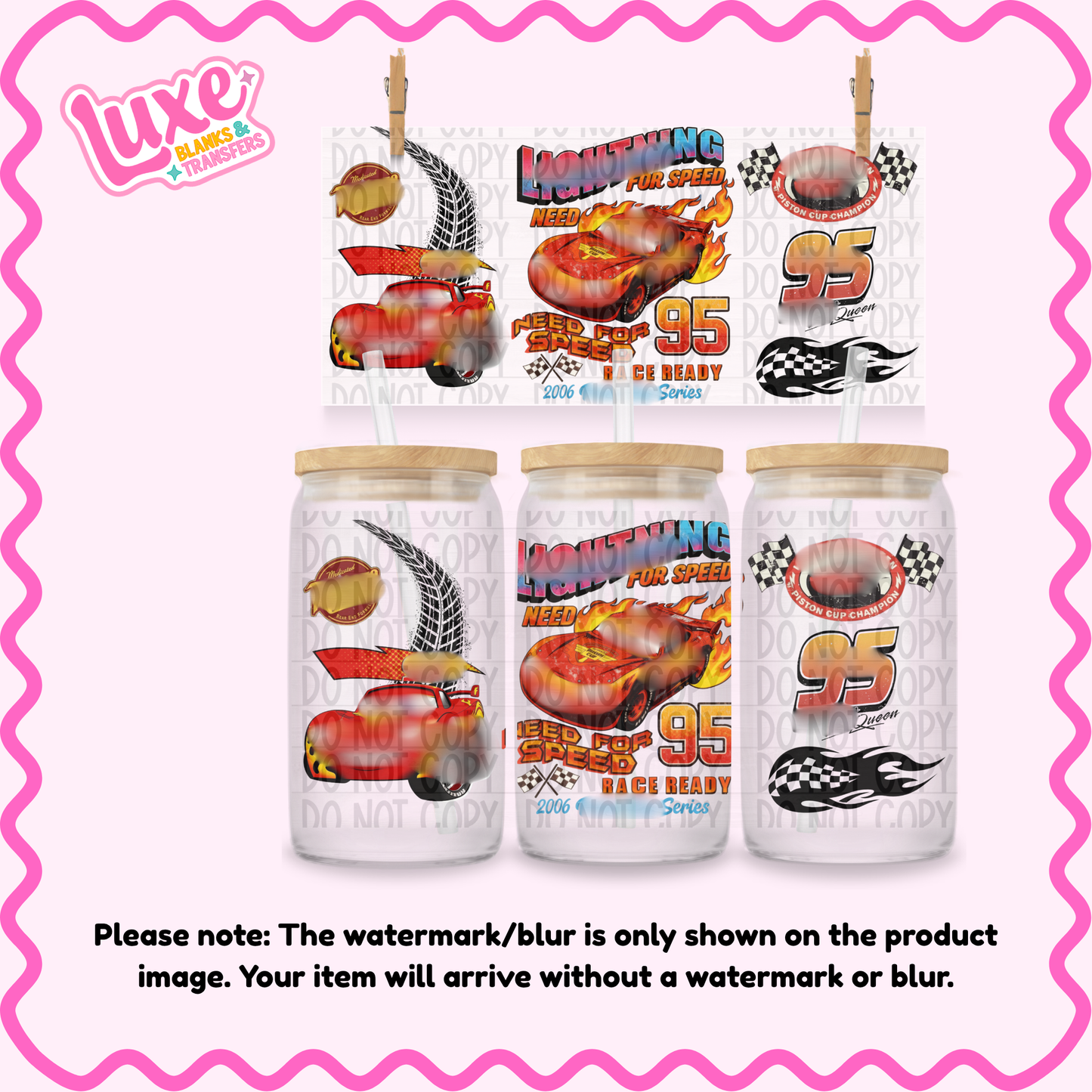 16oz UV DTF Wrap | Red Race Car | #1205