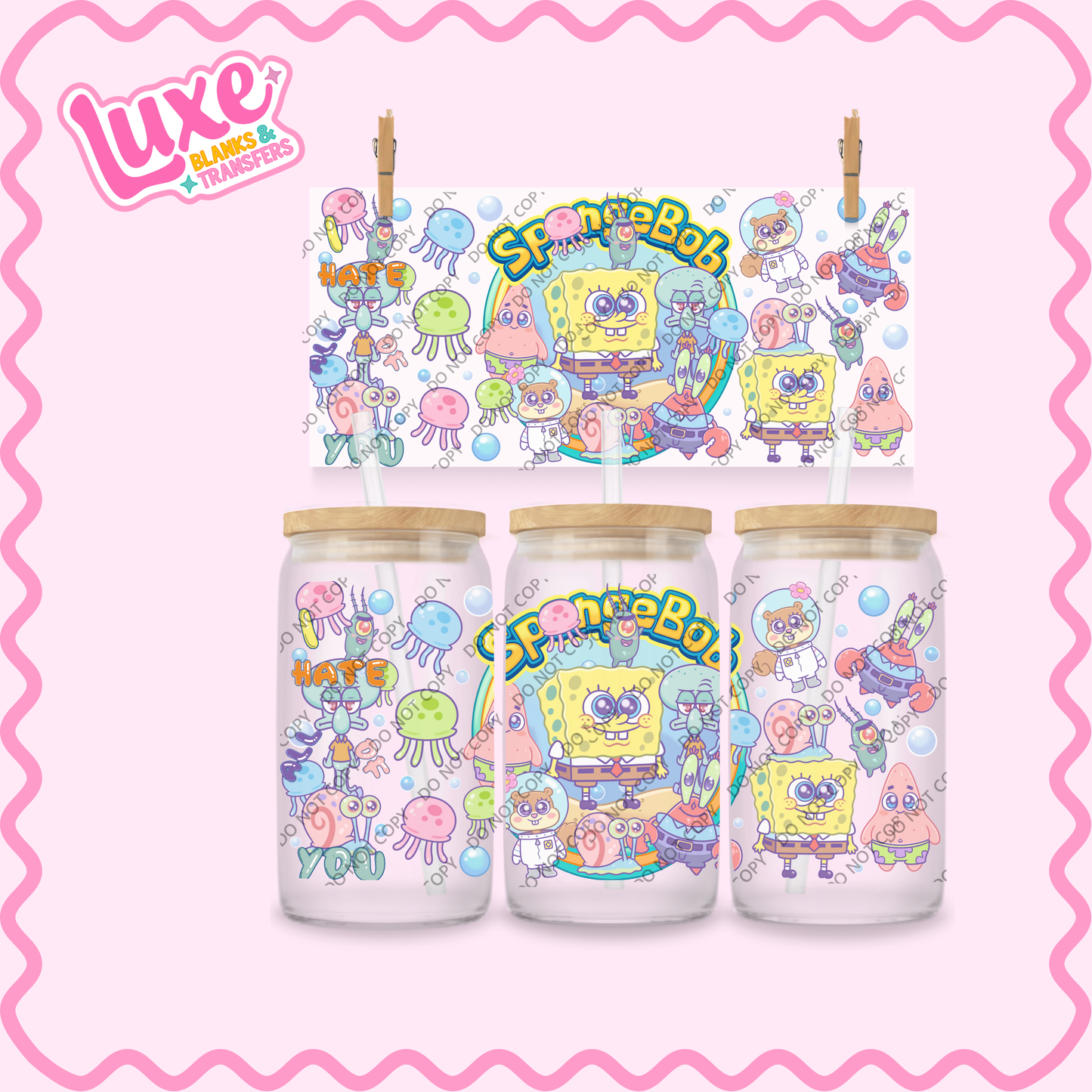 16oz UV DTF Wrap | Cute Sponge | #2291