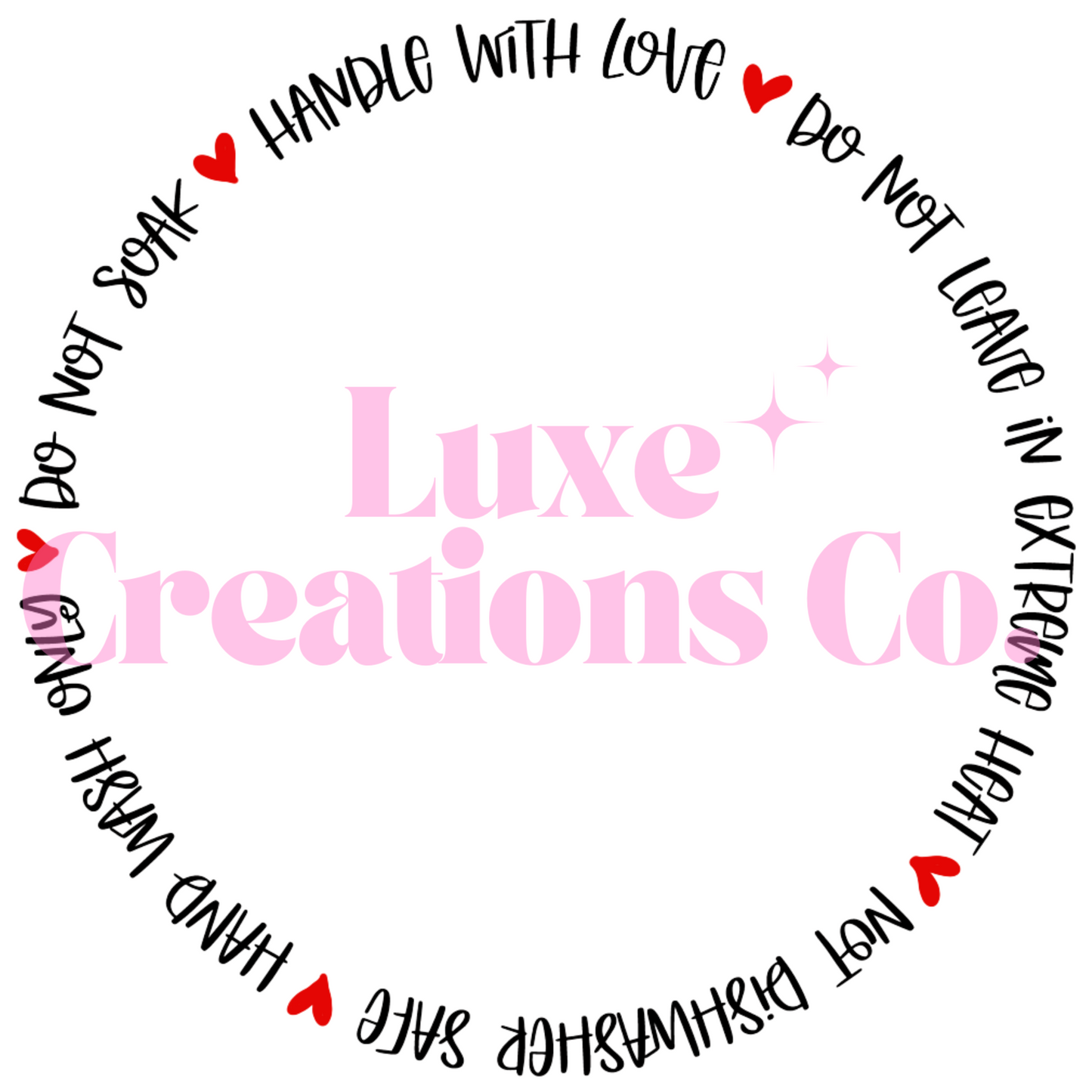 "Handle With Love" Cup Care UV DTF Decal