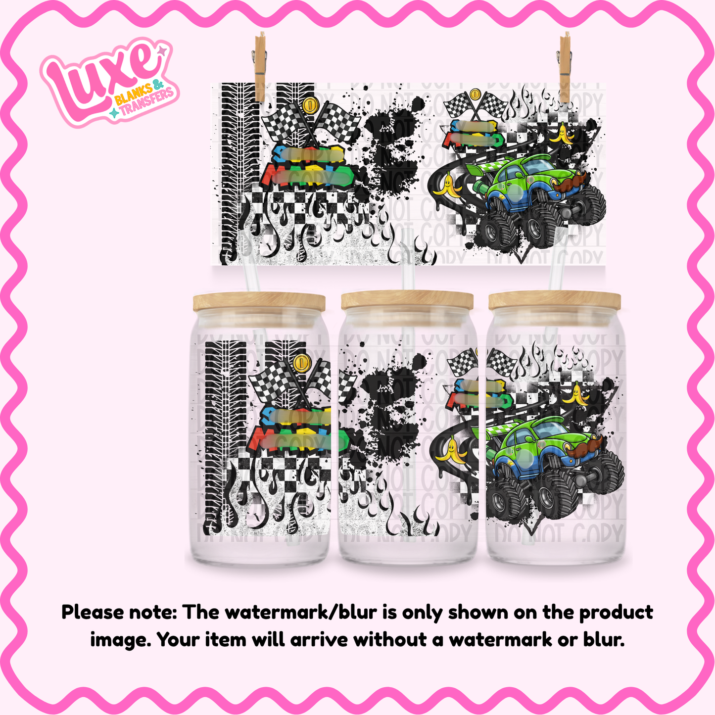 16oz UV DTF Wrap | Lui Monster Truck | #3420