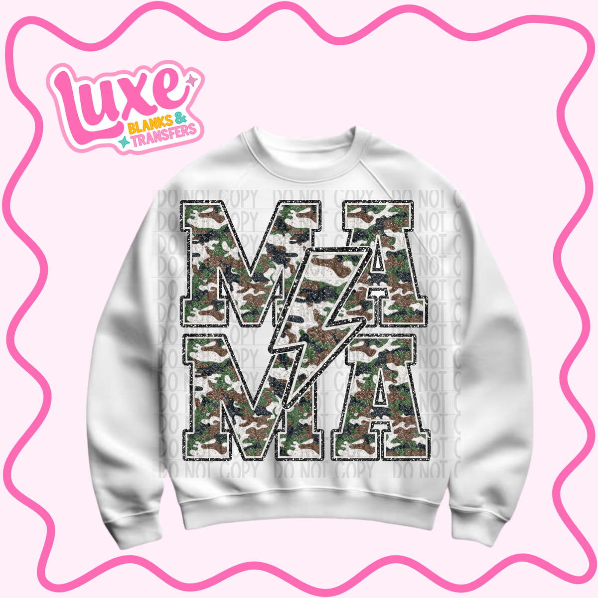 DTF Heat Transfer | Camo Mama | #1478