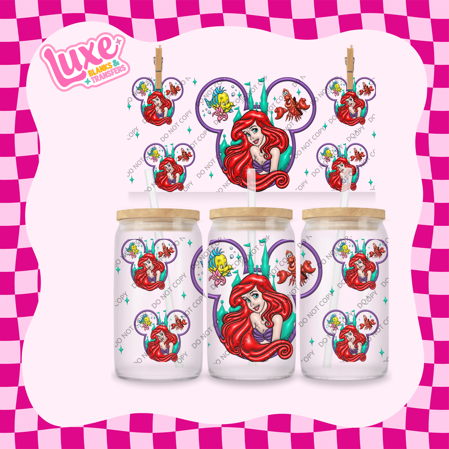 16oz UV DTF Wrap | Dis. Mermaid Princess 2 | #1814