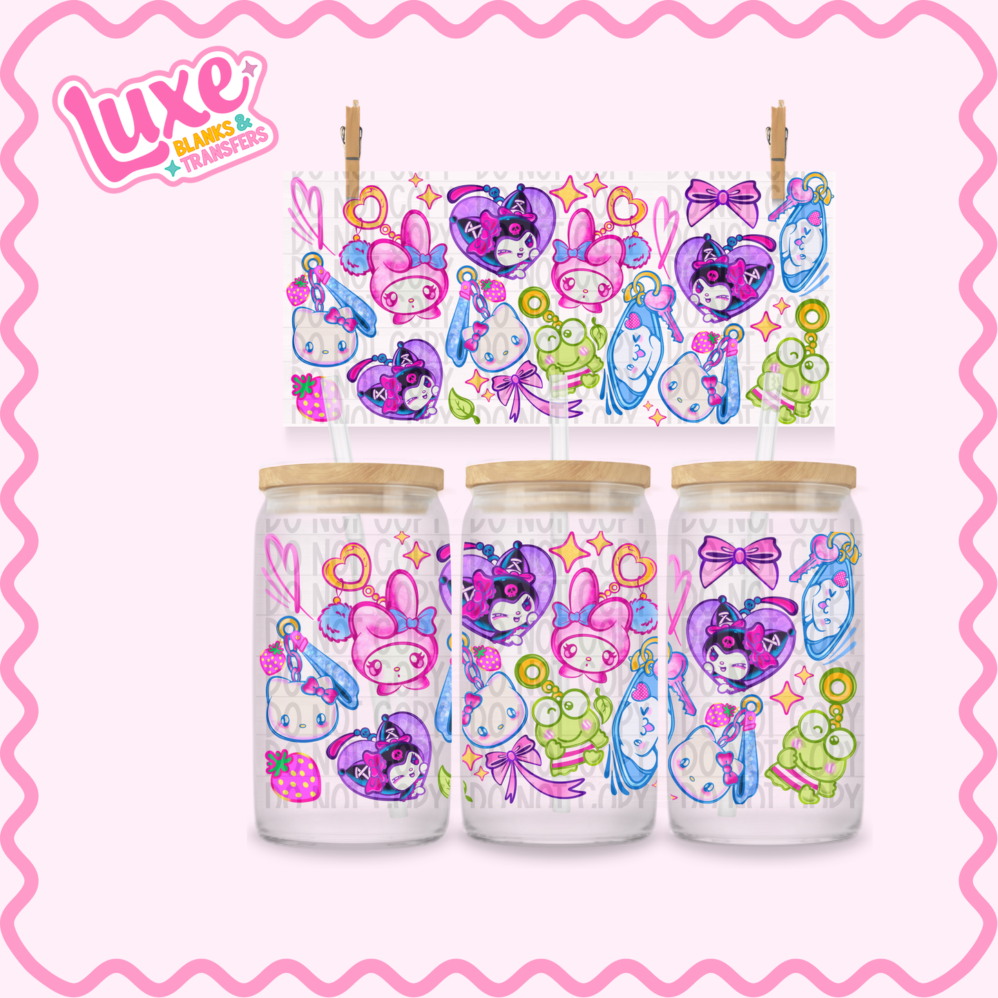 16oz UV DTF Wrap | Rio Characters Bright | #2603