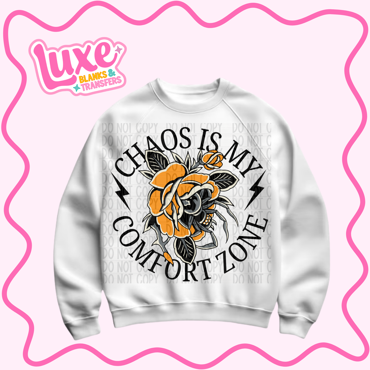 DTF Heat Transfer | Chaos Is My Comfort Zone | #1480