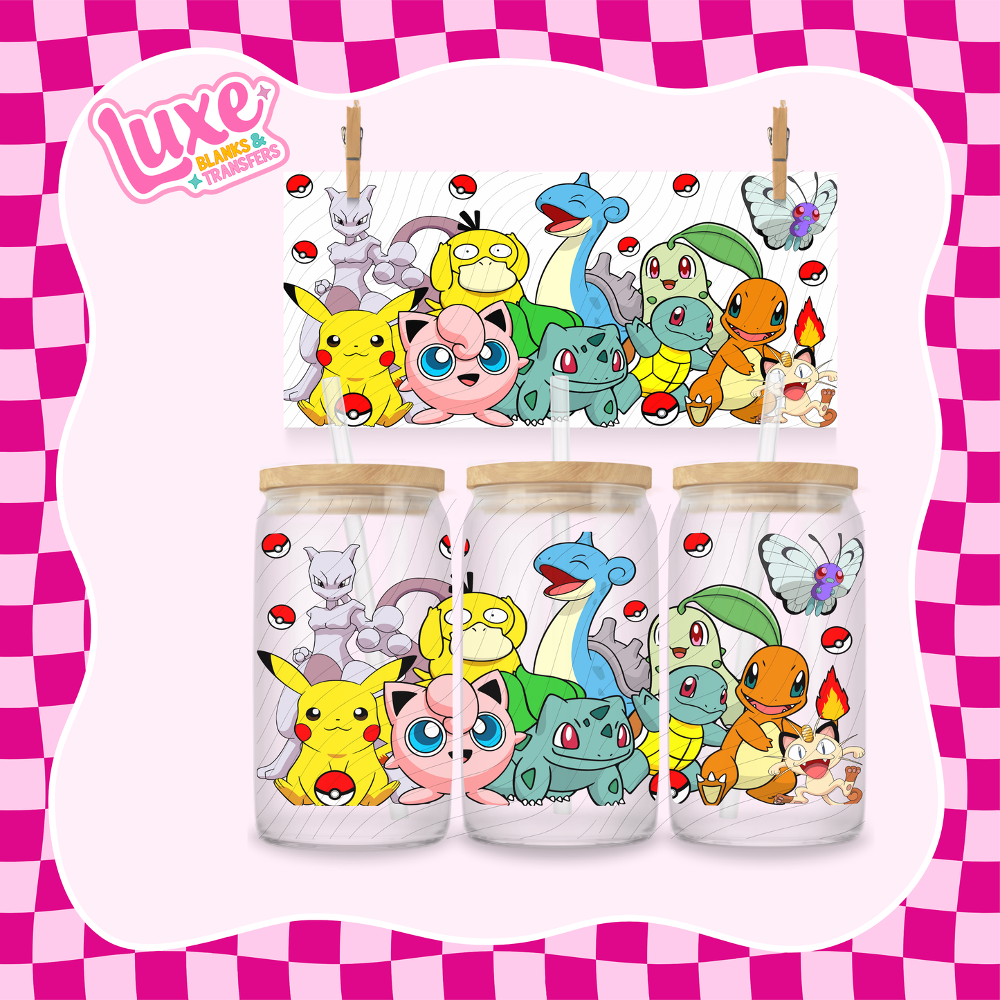 Poke Characters | 16oz UV DTF Wrap | #1330