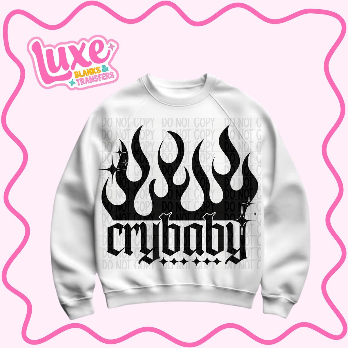 DTF Heat Transfer | Crybaby Black Flame | #1485