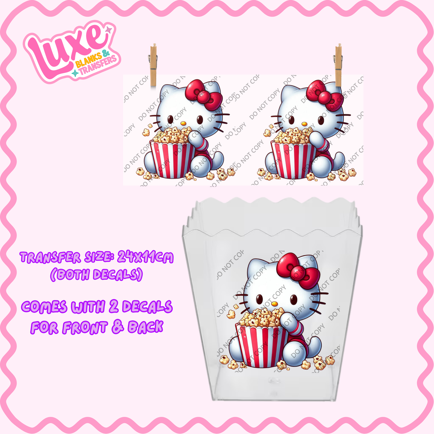 Popcorn/Lolly Bucket UV DTF Transfer | HK | #F21