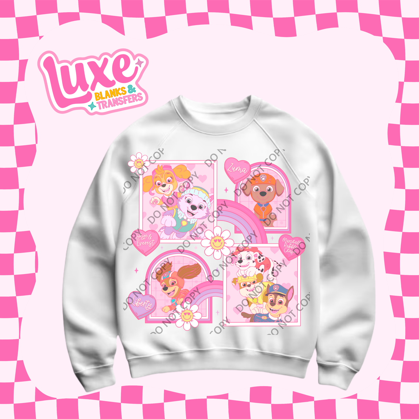 DTF Heat Transfer | Paw Characters Frame | #479