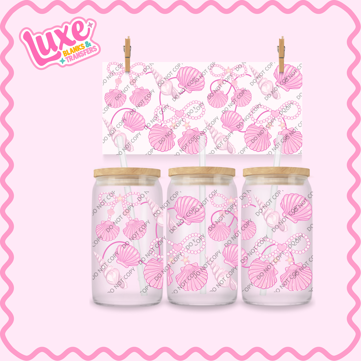 16oz UV DTF Wrap | Cutesy Seashells | #2303
