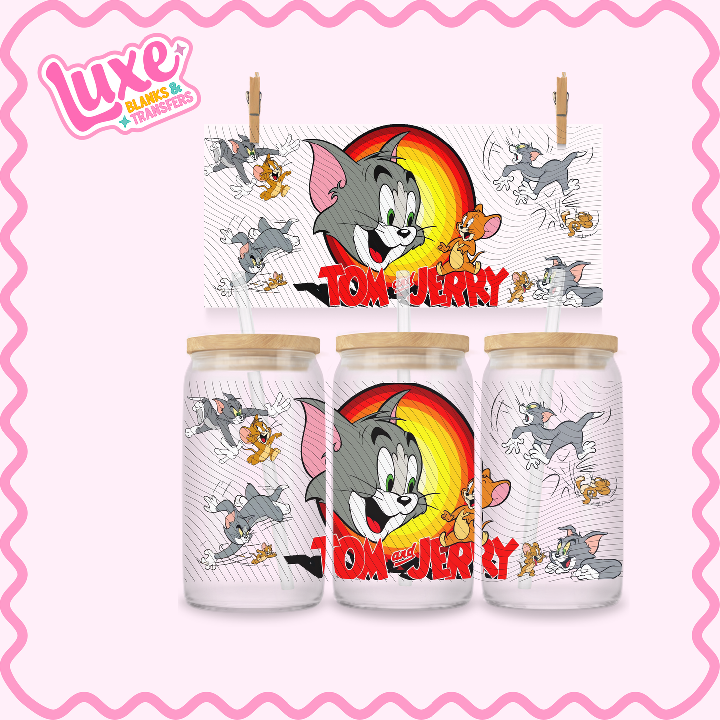 16oz UV DTF Wrap | Tom & Jerry | #3099