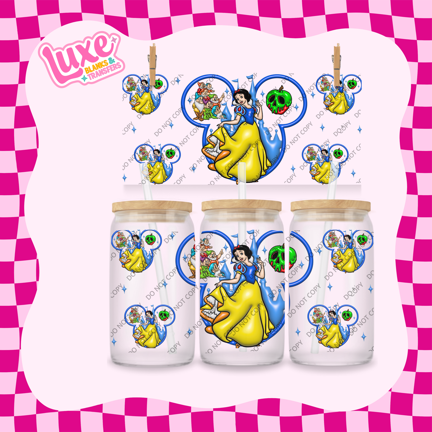 16oz UV DTF Wrap | Snow Princess Dis. | #1826