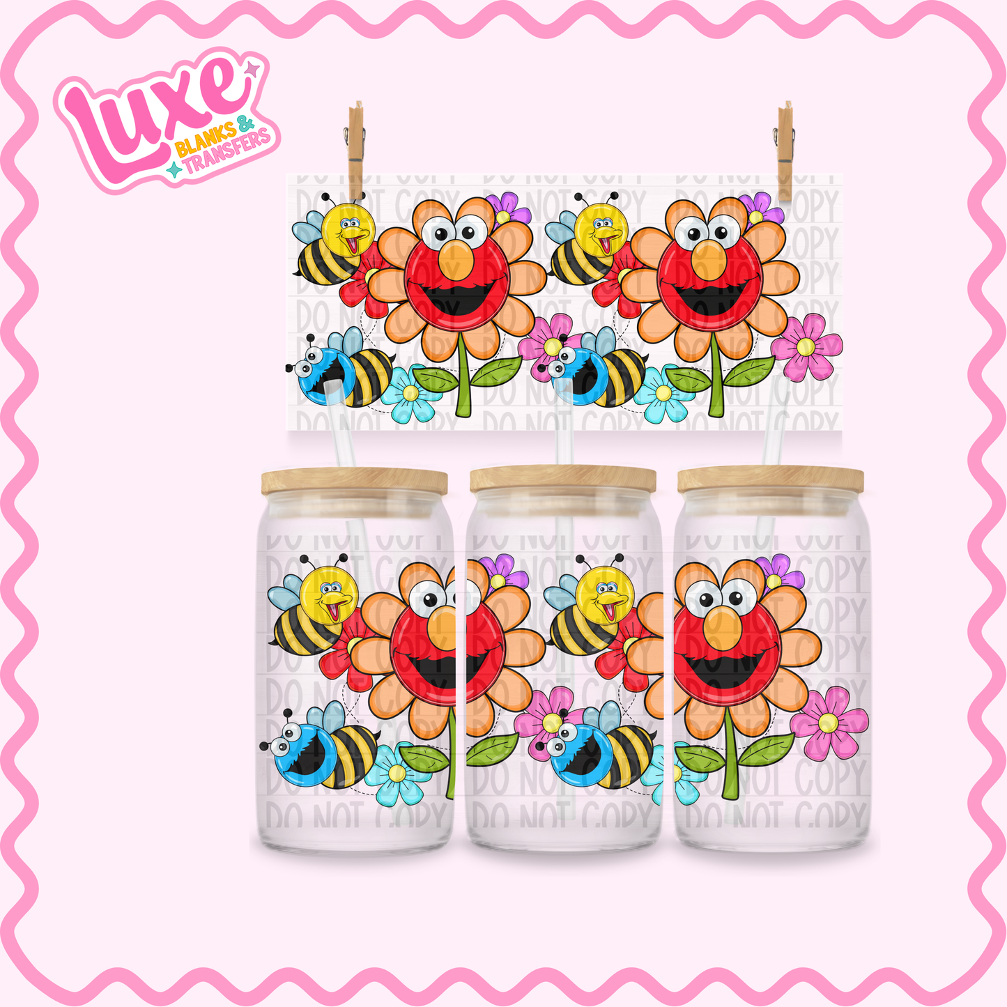 16oz UV DTF Wrap | Sesame Flowers | #3588