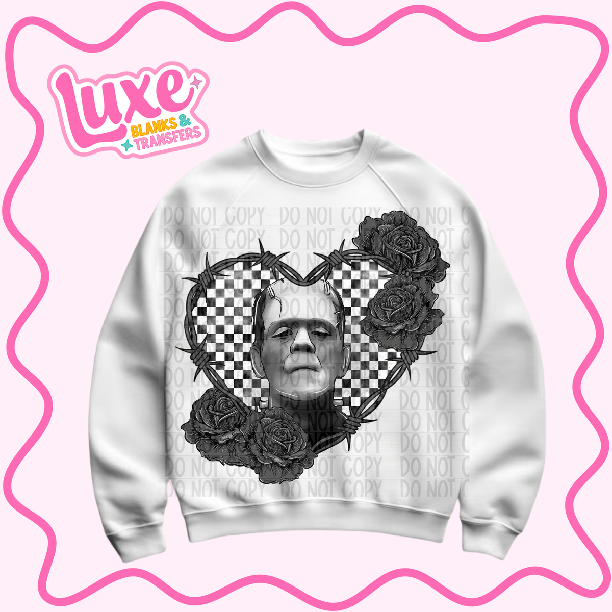DTF Heat Transfer | B&W Franken. | #1497