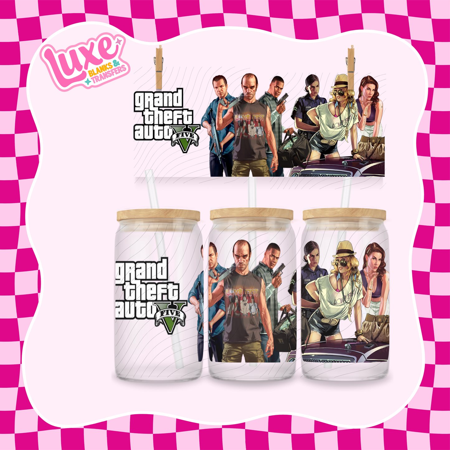 GTA Game | 16oz UV DTF Wrap | #1345