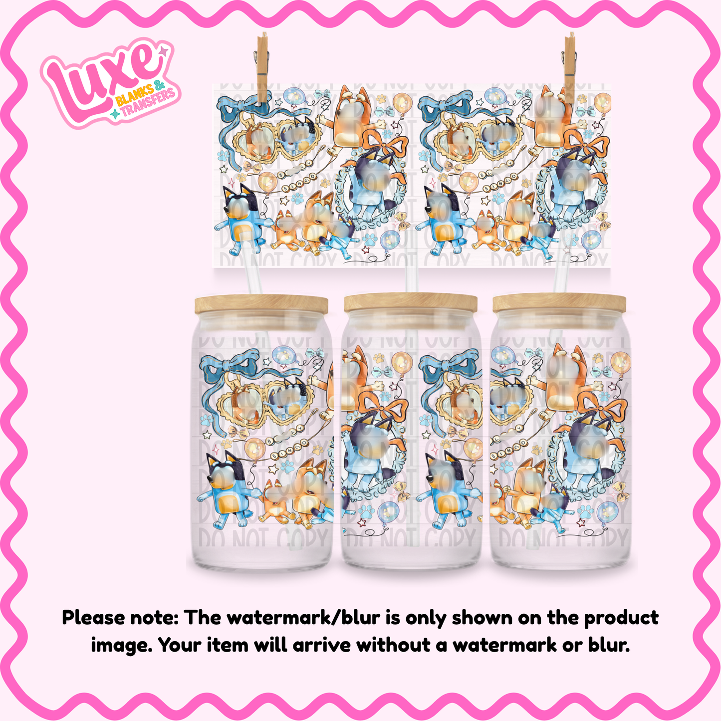 16oz UV DTF Wrap | Blu3 D0g Locket | #2370