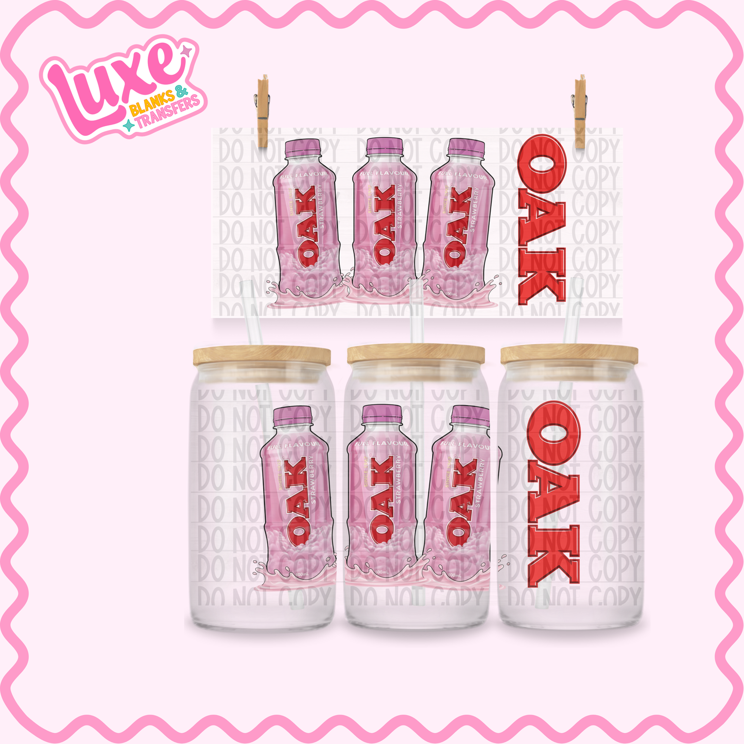 16oz UV DTF Wrap | Oak Pink | #2627