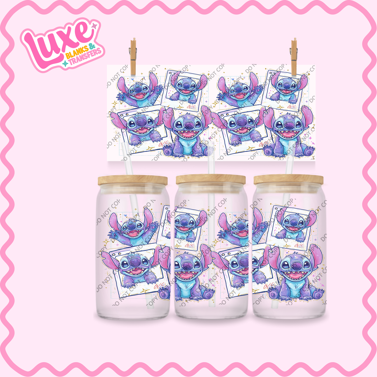 16oz UV DTF Wrap | Blue Alien Polaroid | #2321