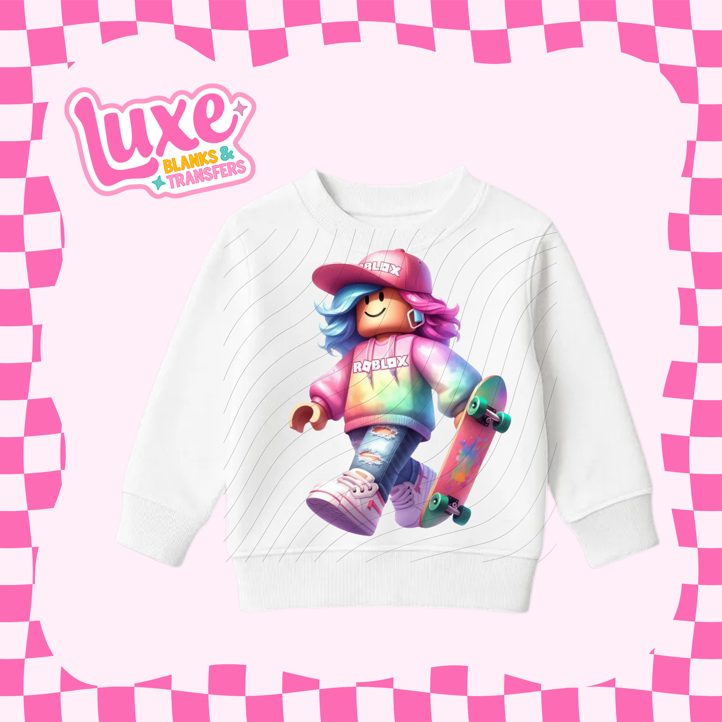 Blox Skater Girl 3 | Kids DTF Heat Transfer | #49