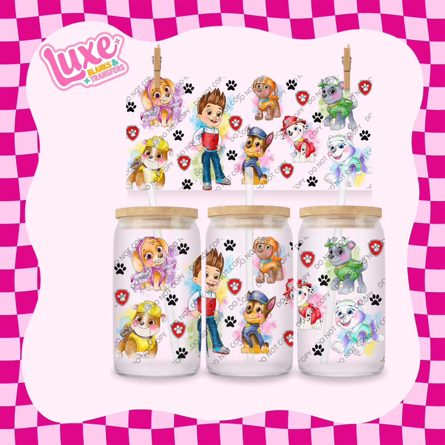 16oz UV DTF Wrap | Paw Characters | #1844