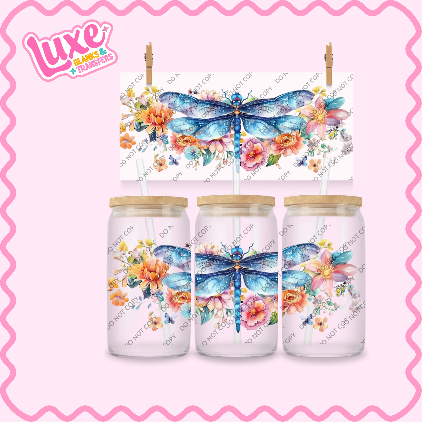 16oz UV DTF Wrap | Dragonfly | #2330