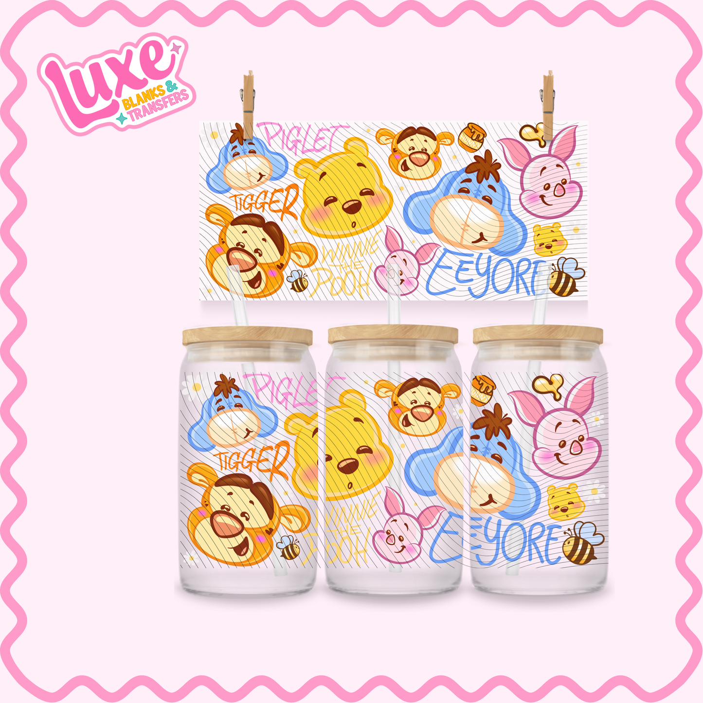 16oz UV DTF Wrap | Cutesy Win & Friends | #3128
