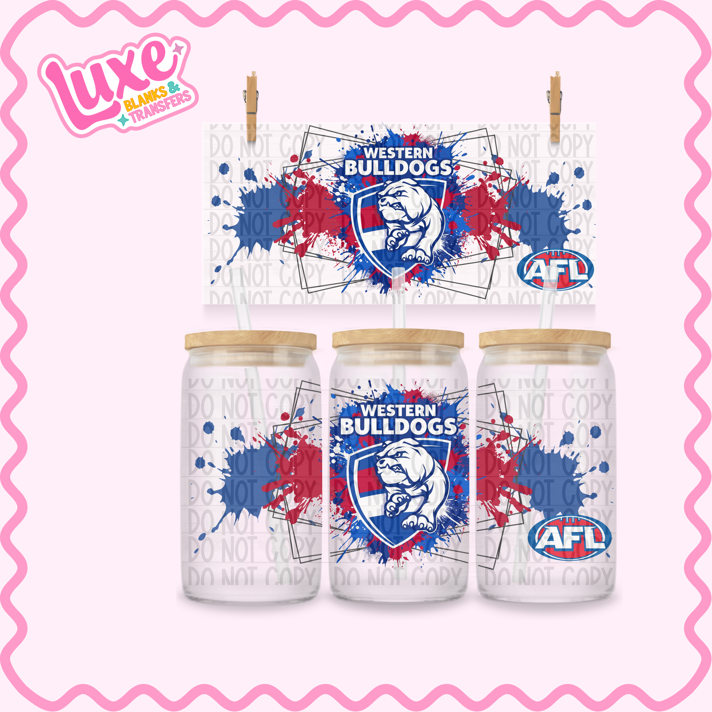 16oz UV DTF Wrap | Bulldogs Footy Team | #3615
