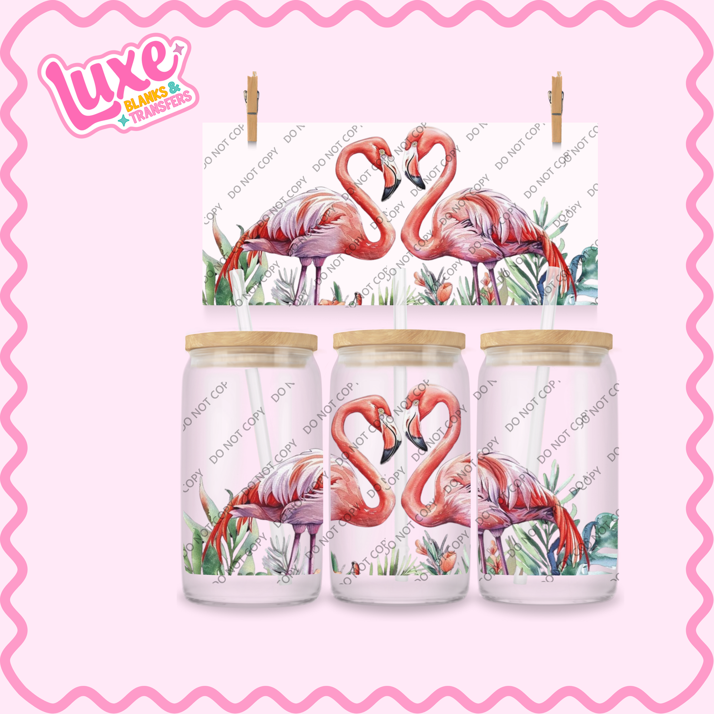 16oz UV DTF Wrap | Flamingo | #2336