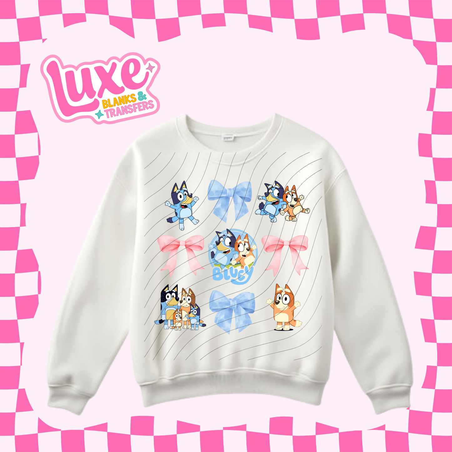 Blue Pup Bows 2 | DTF Heat Transfer | #251