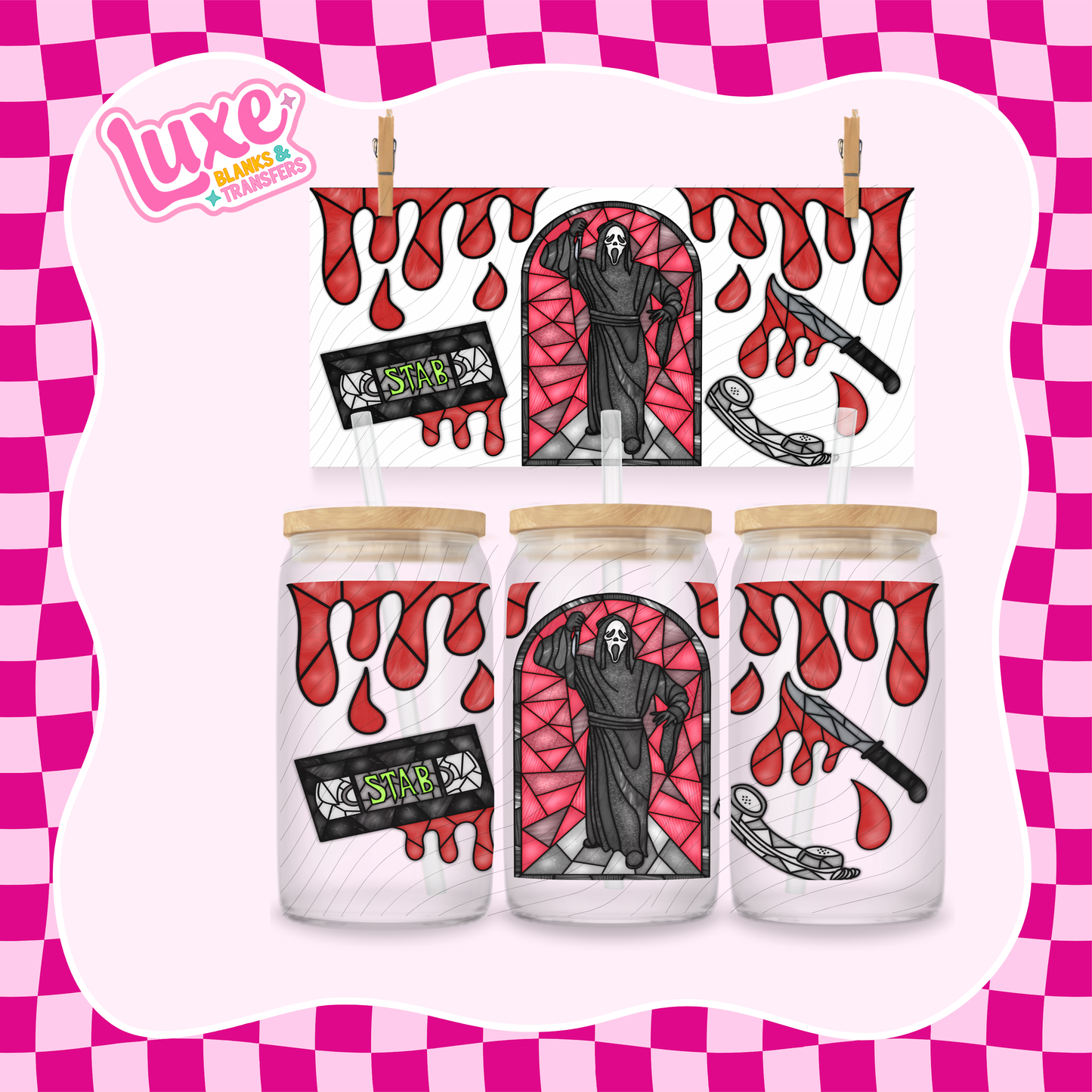 Ghost Glass | 16oz UV DTF Wrap | #1373