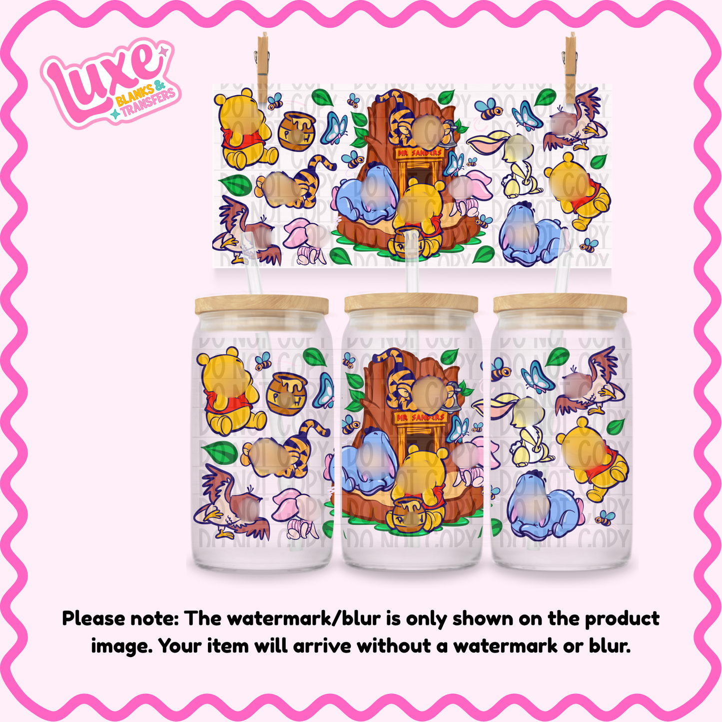 16oz UV DTF Wrap | Yellow Bear | #1952