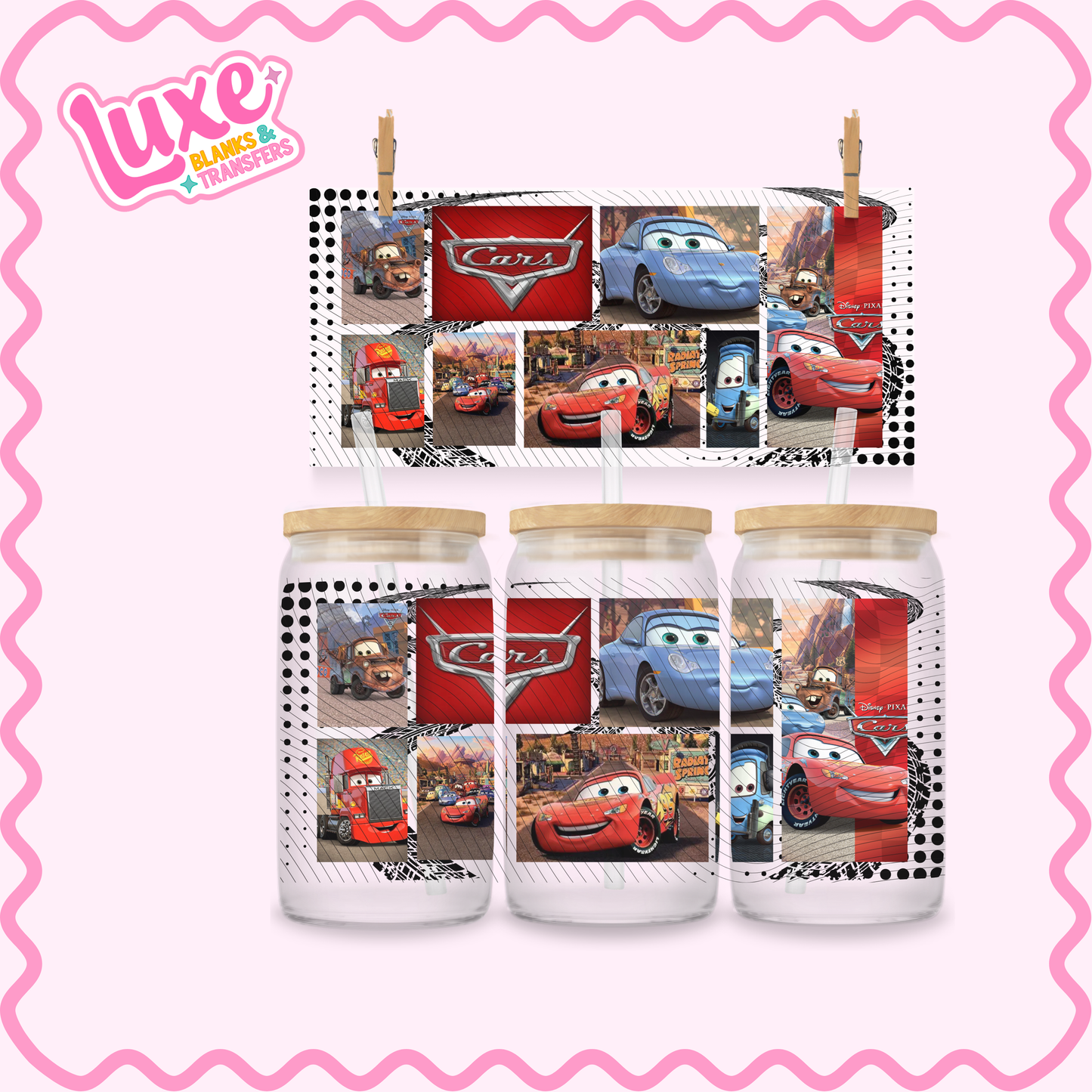16oz UV DTF Wrap | Kids Car Movie | #3141