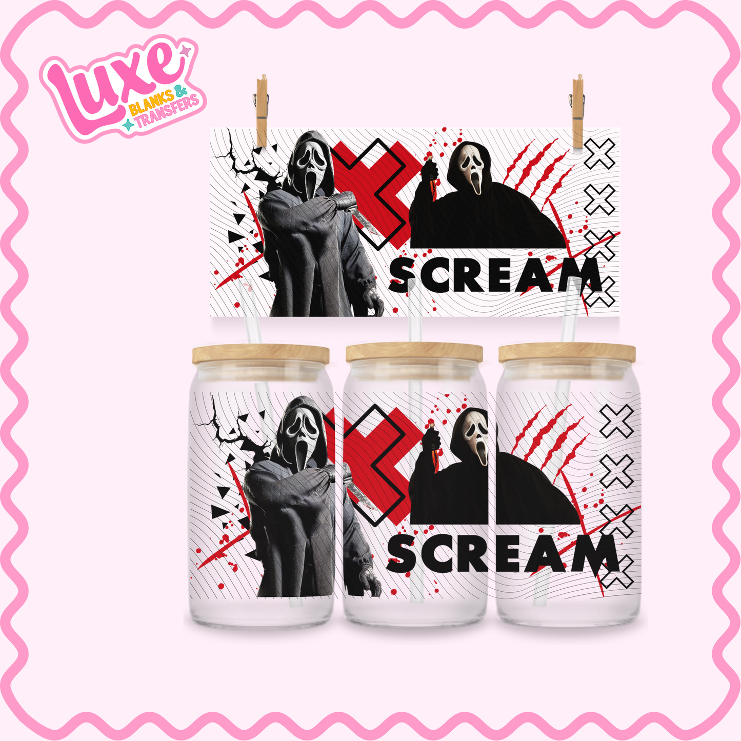 16oz UV DTF Wrap | Scream | #3143