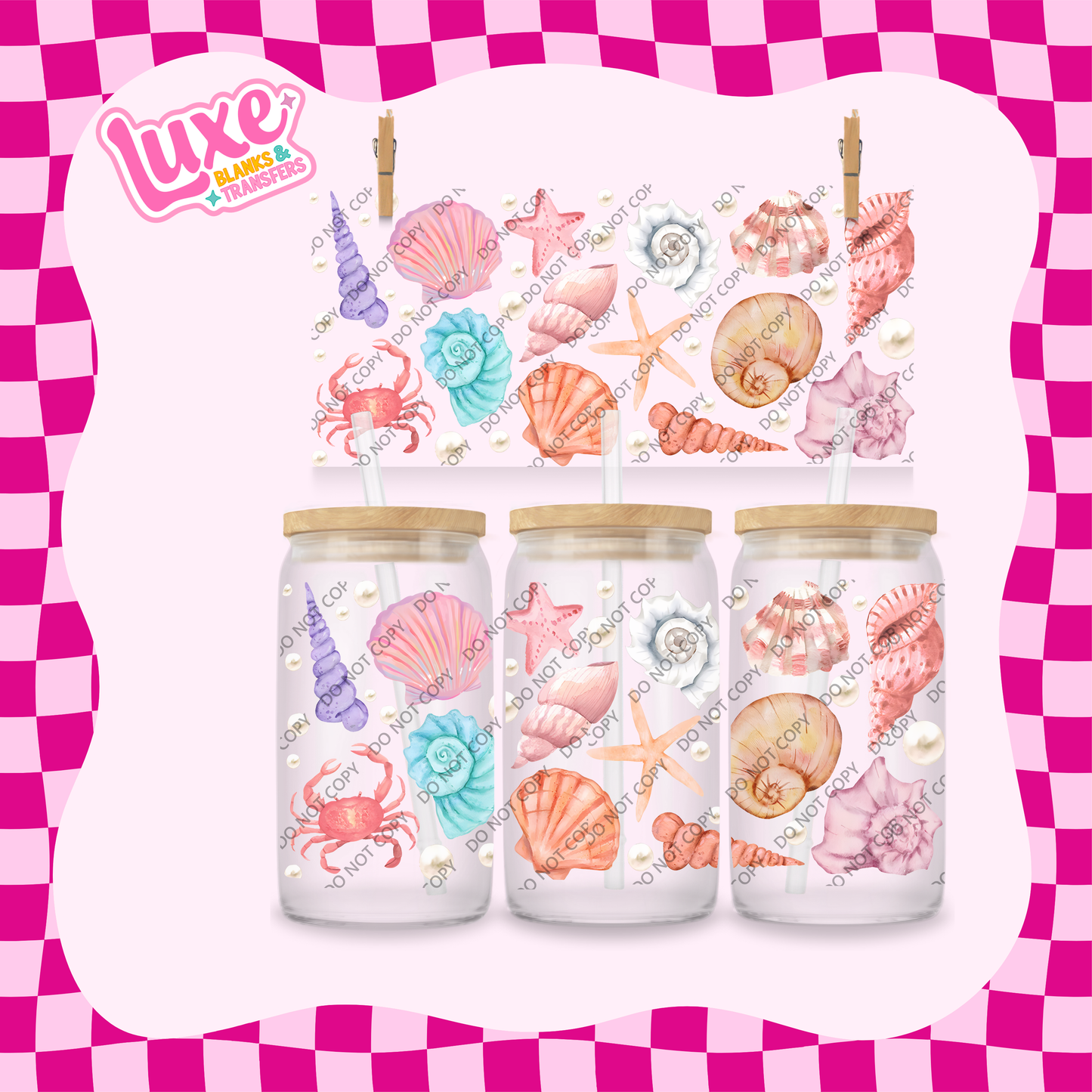 16oz UV DTF Wrap | Ocean Shells | #1874