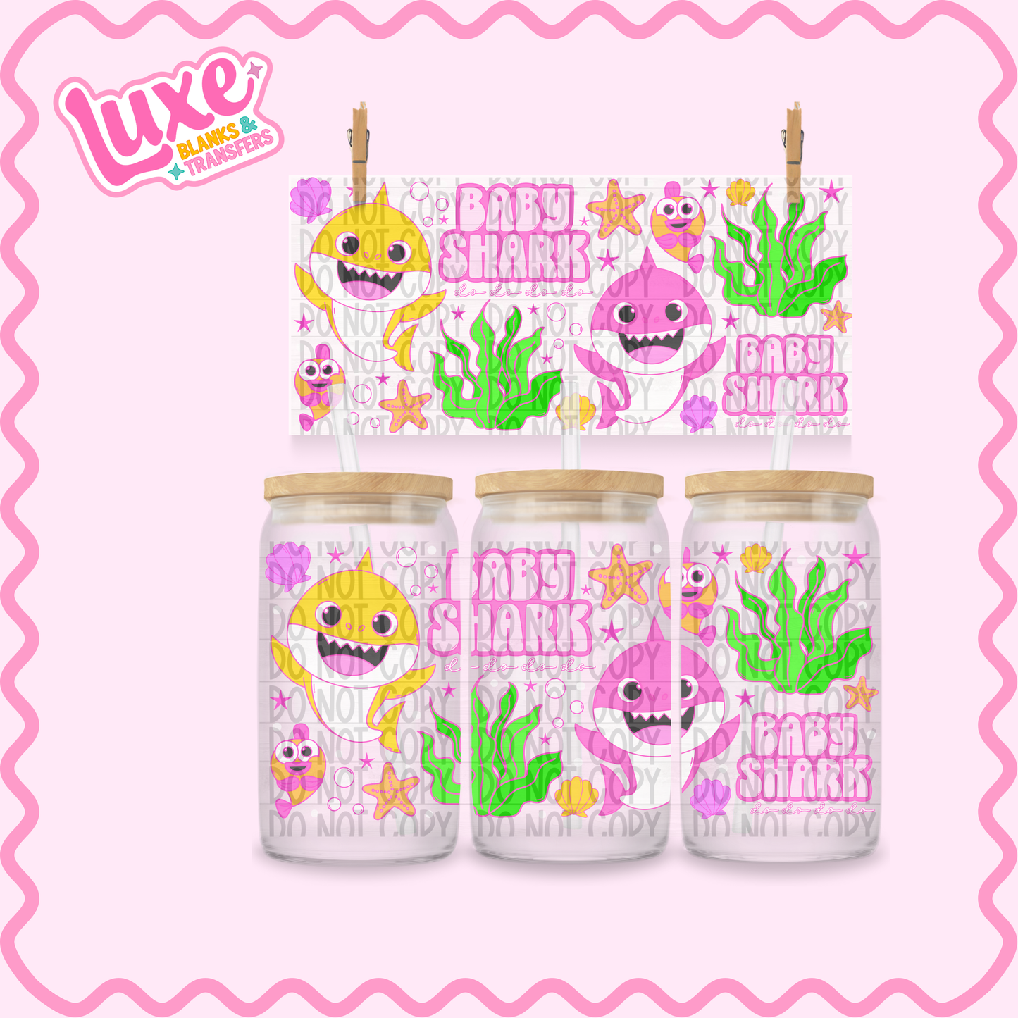 16oz UV DTF Wrap | Bubba Shark | #2355