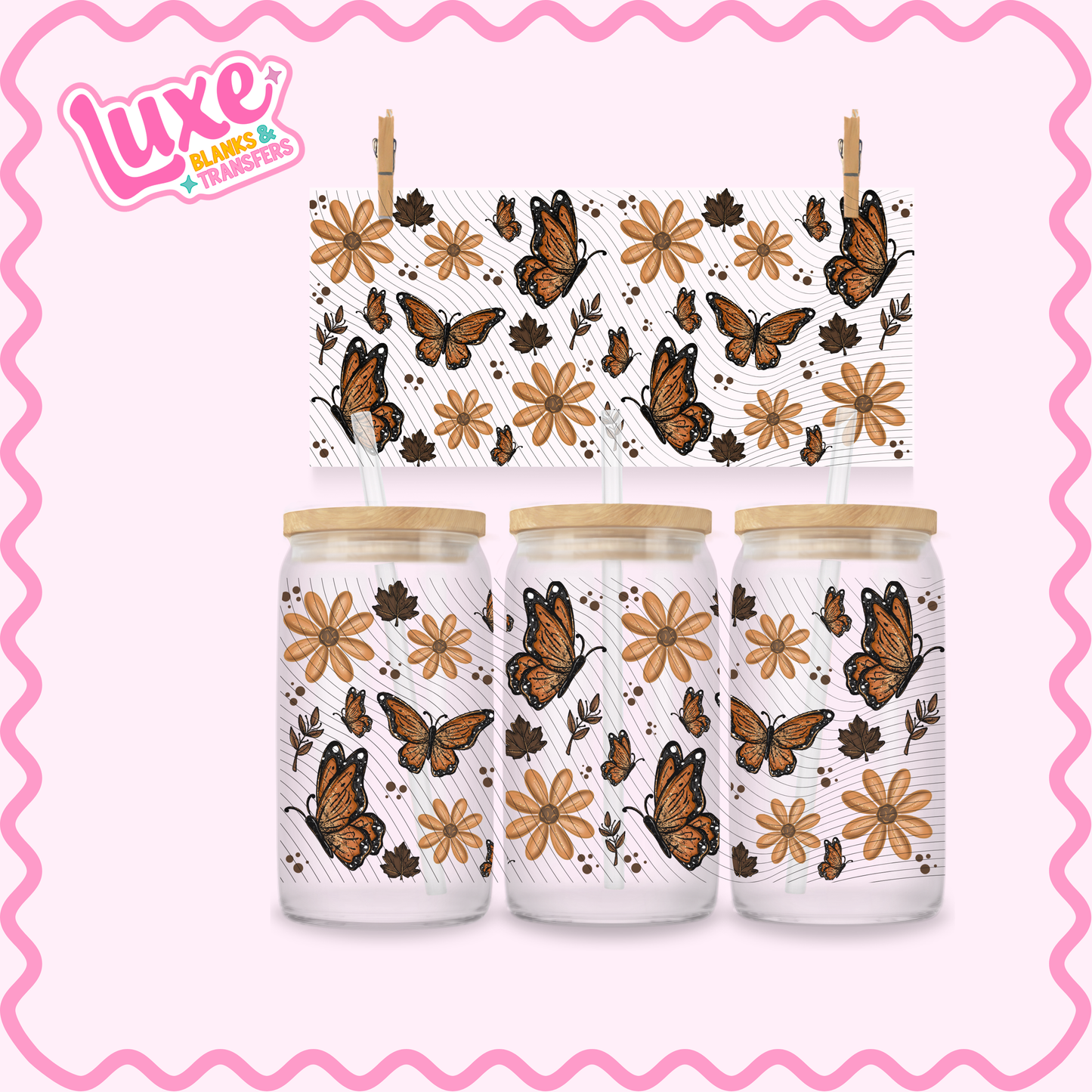 16oz UV DTF Wrap | Butterflies | #2665