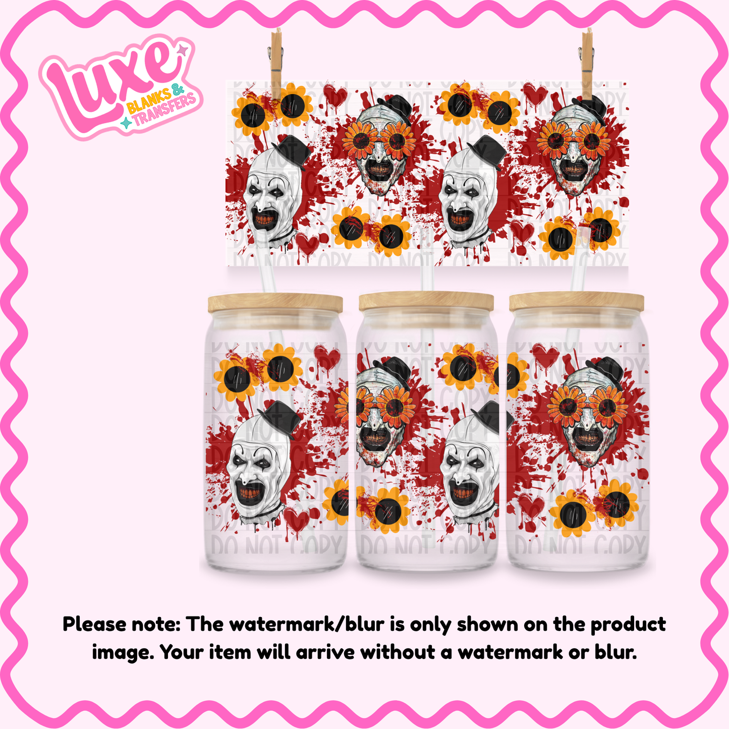 16oz UV DTF Wrap | Spooky Clown | #4132