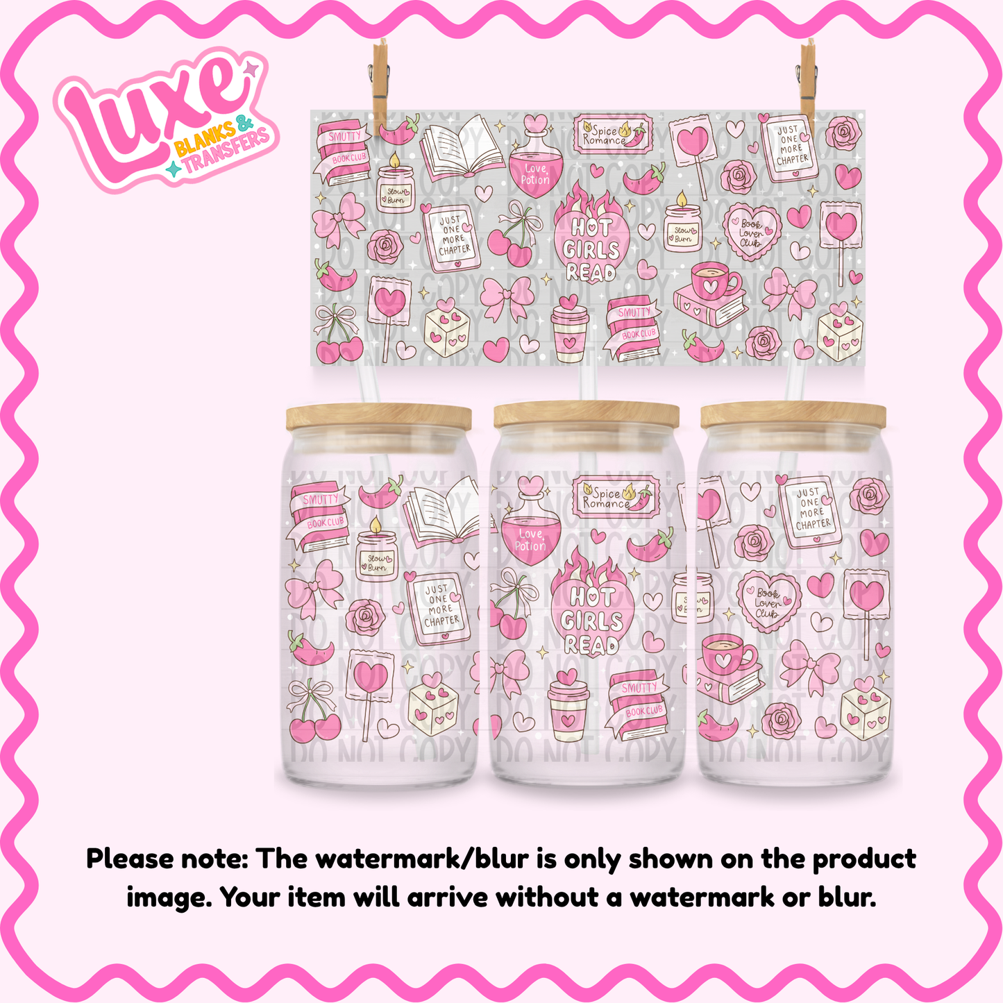16oz UV DTF Wrap | Hot Girls Read | #4136